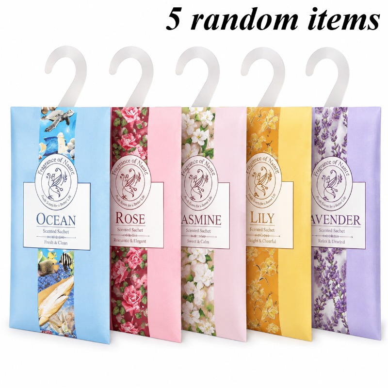 Home Fragrance Sachet - 5Pcs Scented Wardrobe Hanging Bags Portable
